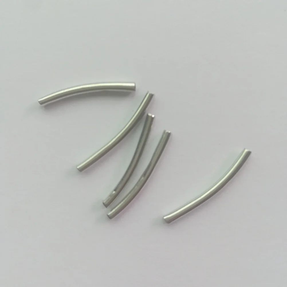 

50 pcs Silver Plated Brass Tubes 3X30Mm Curve Tube Beads For Jewelry Making Spacer Accents Diy Memory Wire Bracelets Craft