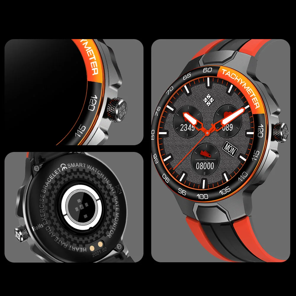 New E15 Smart Watch Men Women IP68 Waterproof Bluetooth 5.0 24 Exercise Modes Smartwatch Heart Rate Monitoring for Android IOS