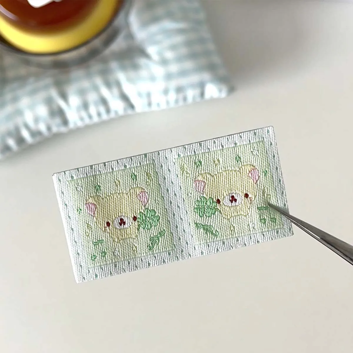 Kawaii تسمية مؤشر علامة التبويب القرطاسية ملصق التطريز محظوظ العلامة التسمية ملصق سكرابوكينغ بطاقة ذاتية اللصق