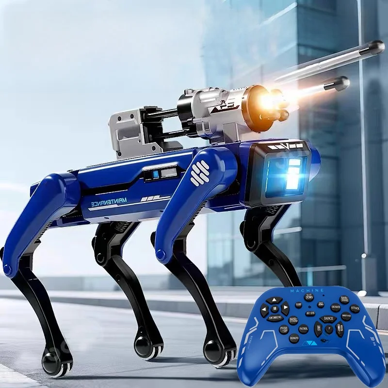 لعبة إلكترونية للأطفال قابلة للبرمجة يمكن التحكم فيها عن بعد للأولاد - كلب روبوت ذكي عالي التقنية، رصاصات ناعمة للنار.