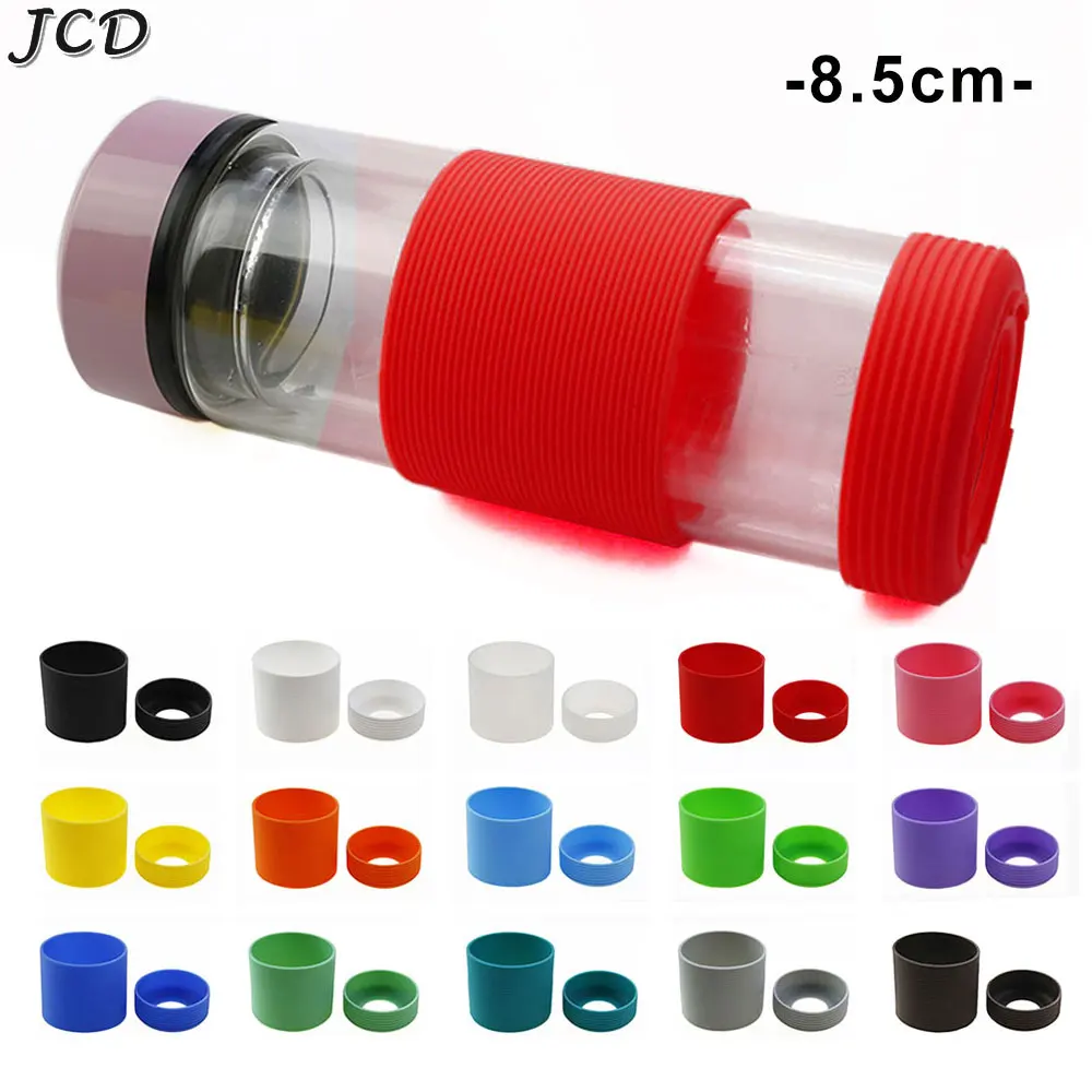 JCD 8.5cm 1Set Anti-Slip Water Bottle Cover Durable Cup Protective Sleeve Threaded Silicone Bottom Sleeve Bottle Accessories