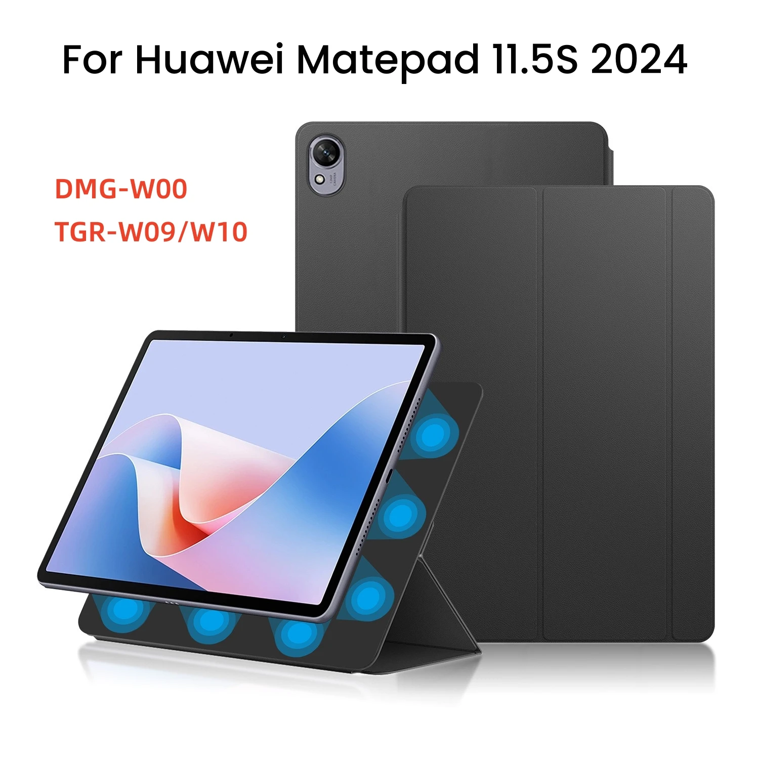 Magnetic Case for Huawei MatePad 11.5S 2024 Leather Smart Book Cover for MatePad 11.5 S 11.5S TGR-W09 W10 Tablet Stand Cover