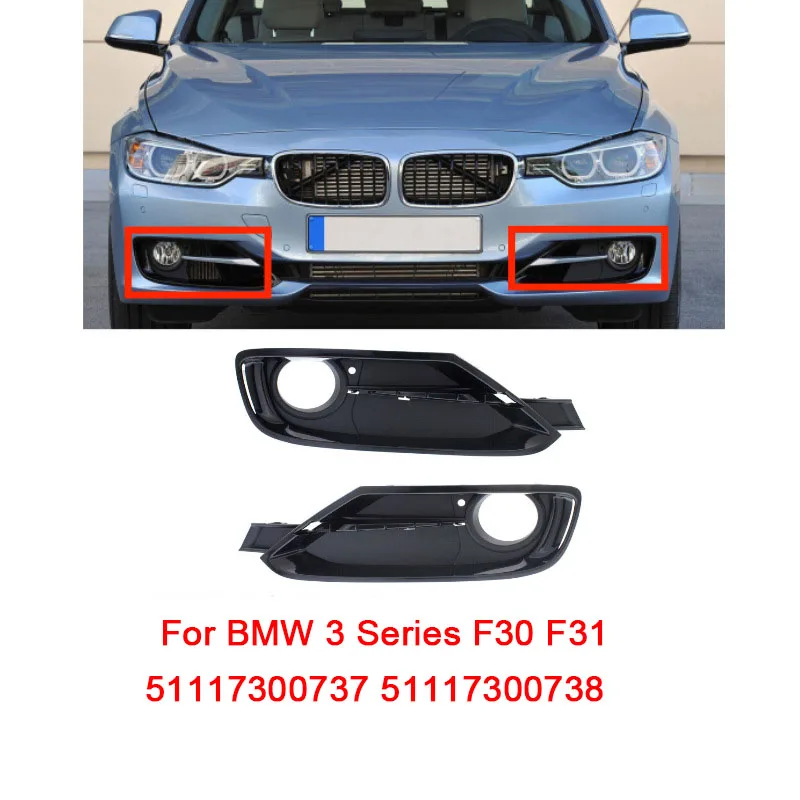 

For BMW 3 Series F30 F31 Front Bumper Grille Fog Light Frame Decorate 551117300737 51117300738