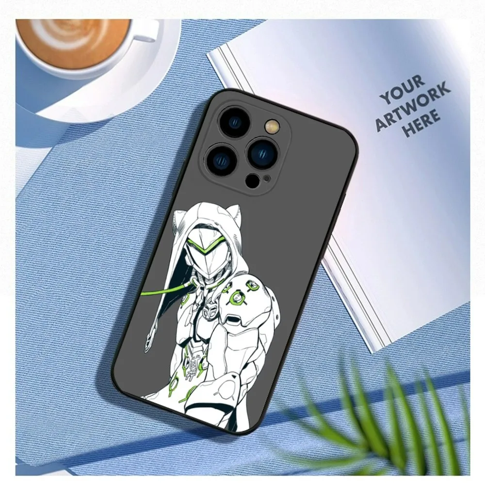 Game O-Overwatch Genji Phone Case For iPhone15,14,13,12 Mini 11 Pro XR,X,XS,MAX 7,8 Plus Silicone Cover Soft Black