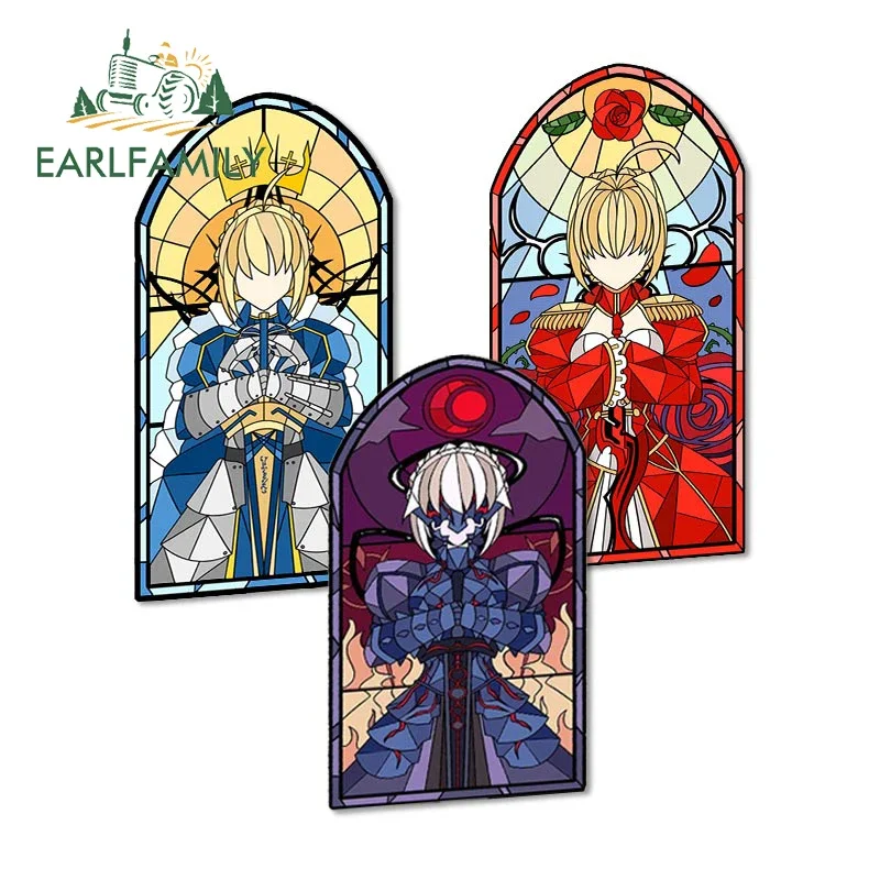 EARLFAMILY 13cm for Fate/Zero Saber Car Stickers Personality Waterproof Decals Car Door Protector Sunscreen Vinyl Funny Simple