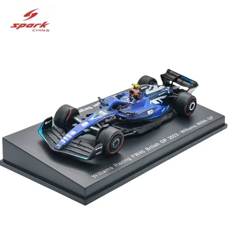 SPARK 1/64 Williams FW45 Sargent Alben 2023 alloy car model, a children\'s collectible display toy, a holiday gift for friends.