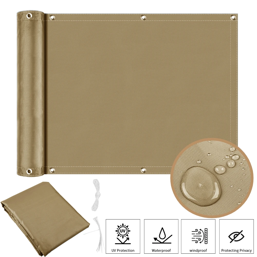 Balkon Privacyscherm Cover Hek Patio Waterdicht Schaduwdoek 95% UV-bescherming Schild Dek Schaduw Zeil Tuin Veranda Zwembad Decor