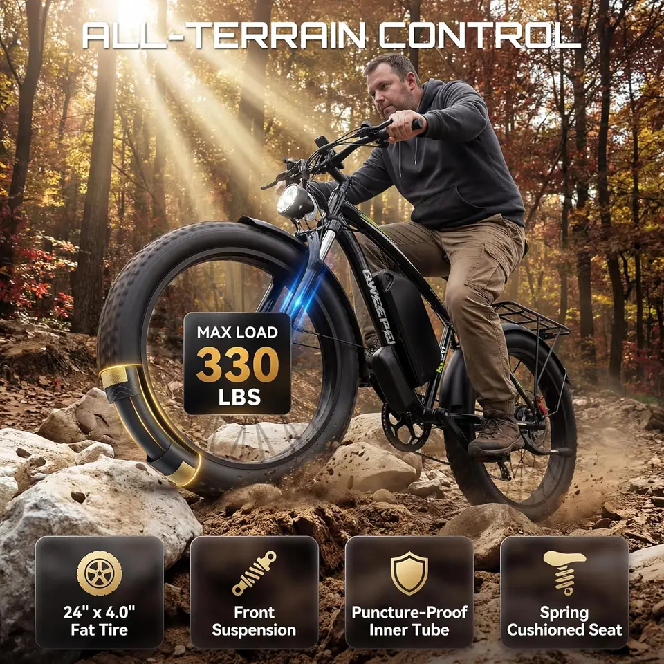 Peak 9000W Dual Motor Ebike Max 47MPH Electric Bike for Adults 52V 34AH Battery 105 Miles Range 24 Inch Fat Tire Fast Electric B image 9