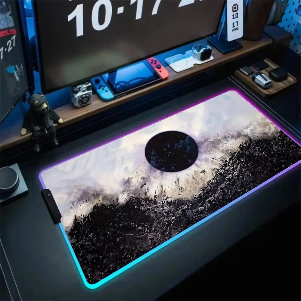 

RGB Mouse pad Giant black hole LED glow gaming mat rubber anti-slip Desk Mat gamer pc accessories Gaming keypad mousepad