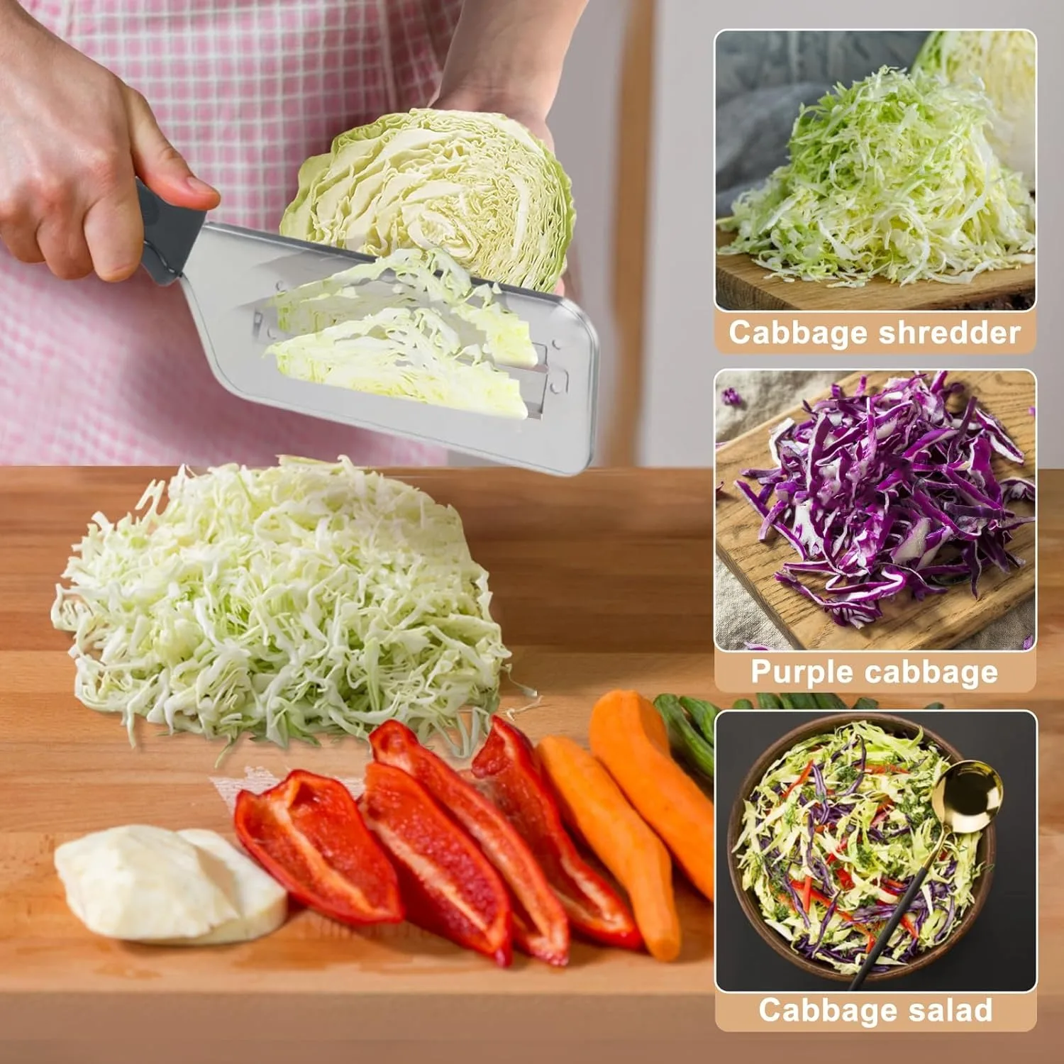 Cabbage Shredder for Coleslaw Sauerkraut cabbage slicer Cutter Chopper kitchenKnife Cabbage Peeler Lettuce Shredder lettuce Knife Cabbages Graters for KitchenFruit Vegetable Slicer Mandoline Slicers