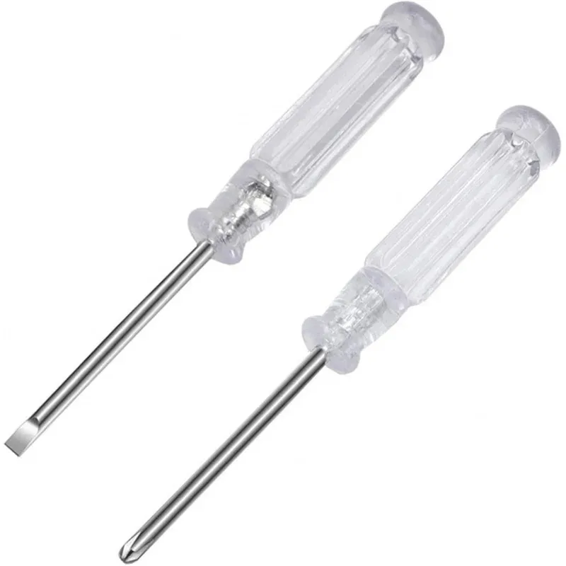 Não em estoque. fora do estoque.. Mini chave de fenda de 95 mm/3,7 polegadas de comprimento Chave de fenda de cristal transparente Ferramenta de reparo manual e scr plano