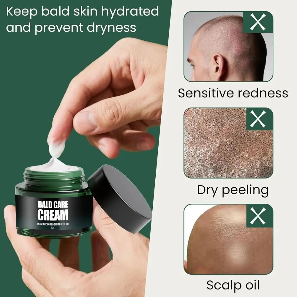 كريم العناية بالصلع للترطيب العميق 50 جرام يحافظ على ترقق البشرة الصلع كريم الحلاقة الرجالي يمنع جفاف الحماية من الشمس #3