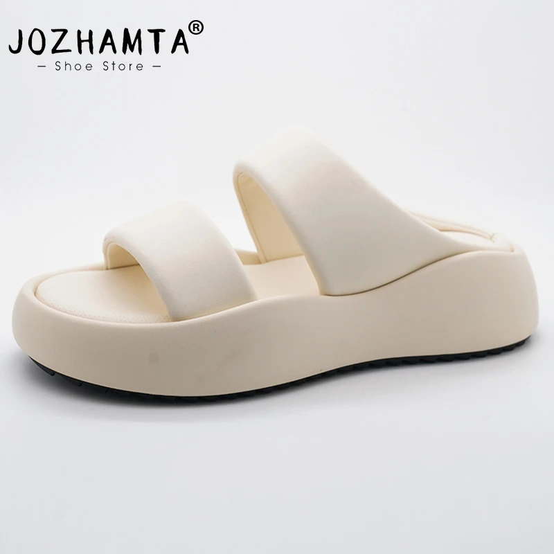 JOZHAMTA Size 35-40 Wedges Slides Sandals Women Summer 2023 High Heels Shoes For Women Platform Sandals Casual Home Slippers