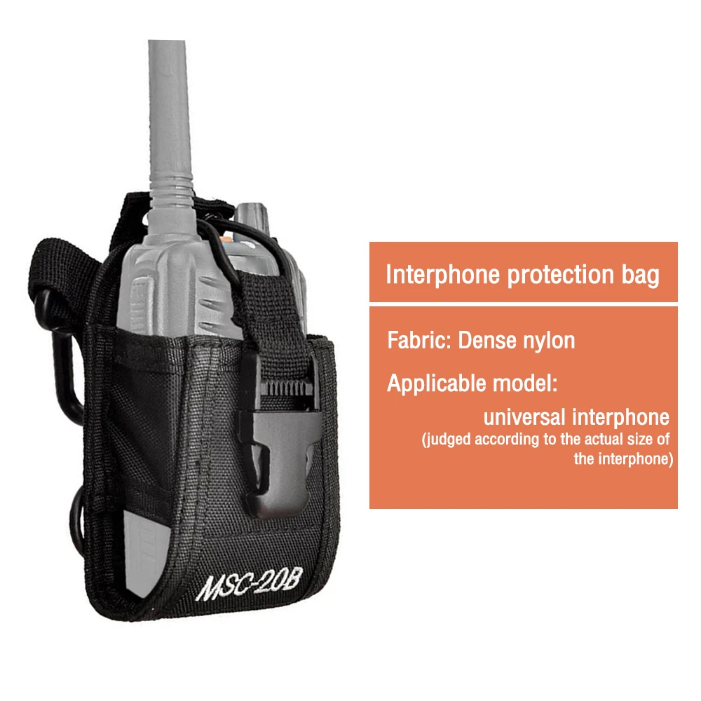 MSC-20B Walkie Talkie Storage Bag Nylon Cloth Cover Carry Case For Baofeng UV5R UV82 BF888S Ham Radio Walkie-Talkie Accessories
