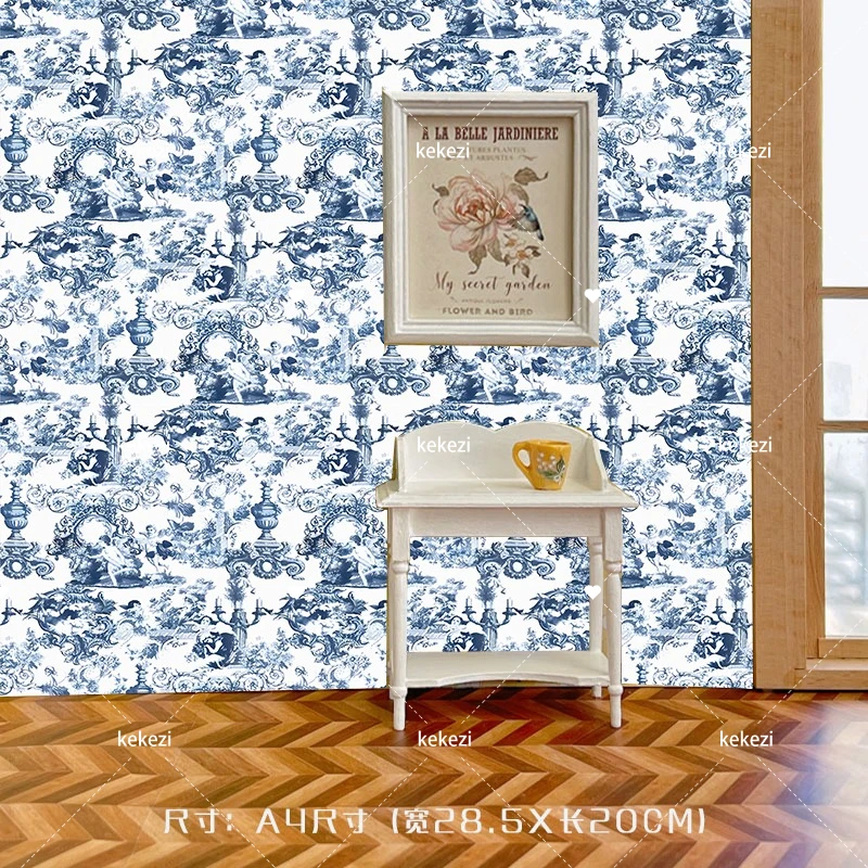 Miniature Dollhouse Wallpaper Sticker Wall Kitchen Living Room Floor Stickers  New Diy Miniature Dollhouse Colorful Wallpaper view 6