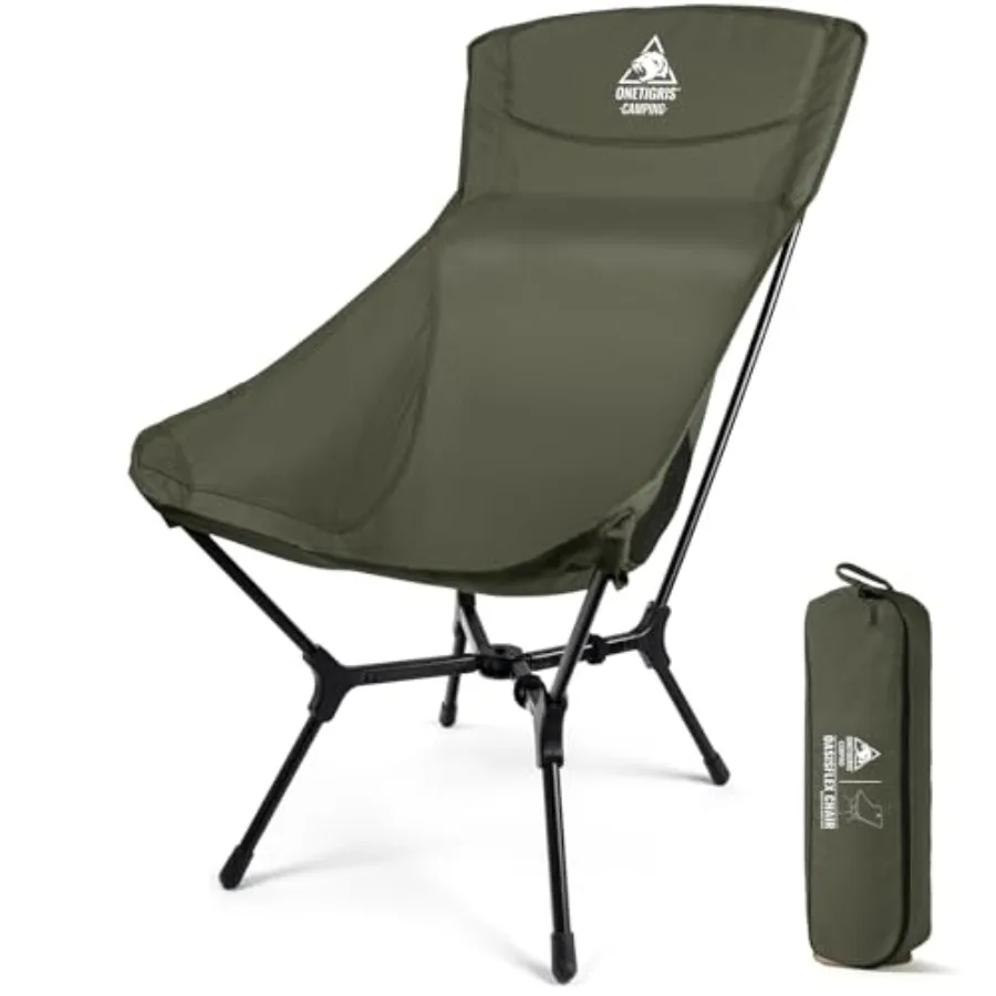 

OasisFlex Camping Chair, High Back Folding Chair with Carry Bag, Great for Camping, Beach, Picnic, Park, Lawn, Sports and Outdo