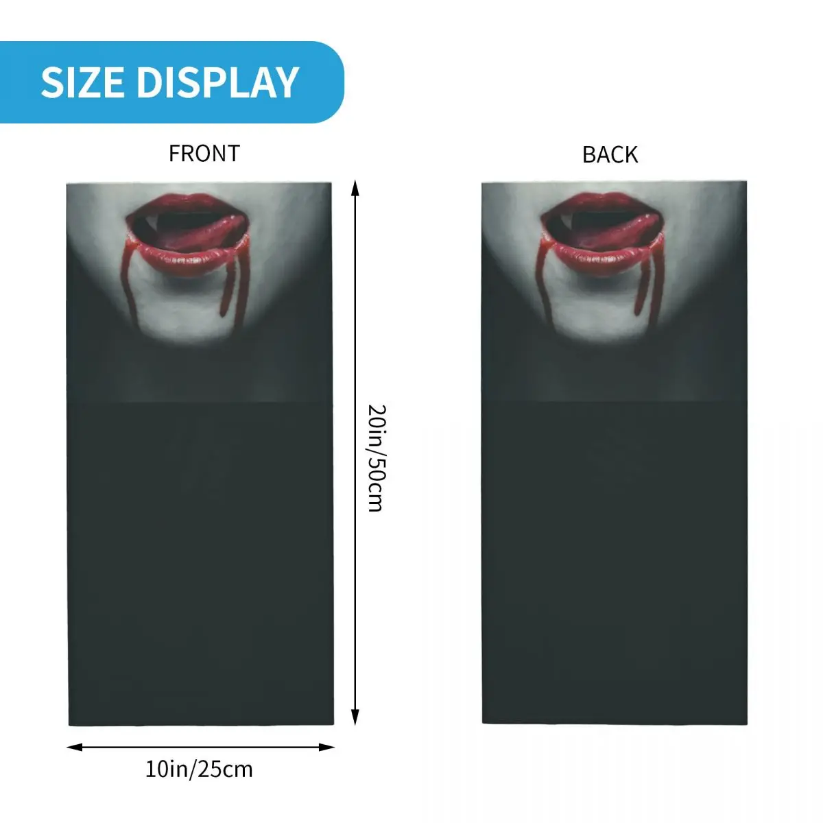 Personalizado assustador vampiro pescoço gaiter mulheres homens uv rosto escudo inverno monstro sangrento fantasma bandana cachecol para caminhadas