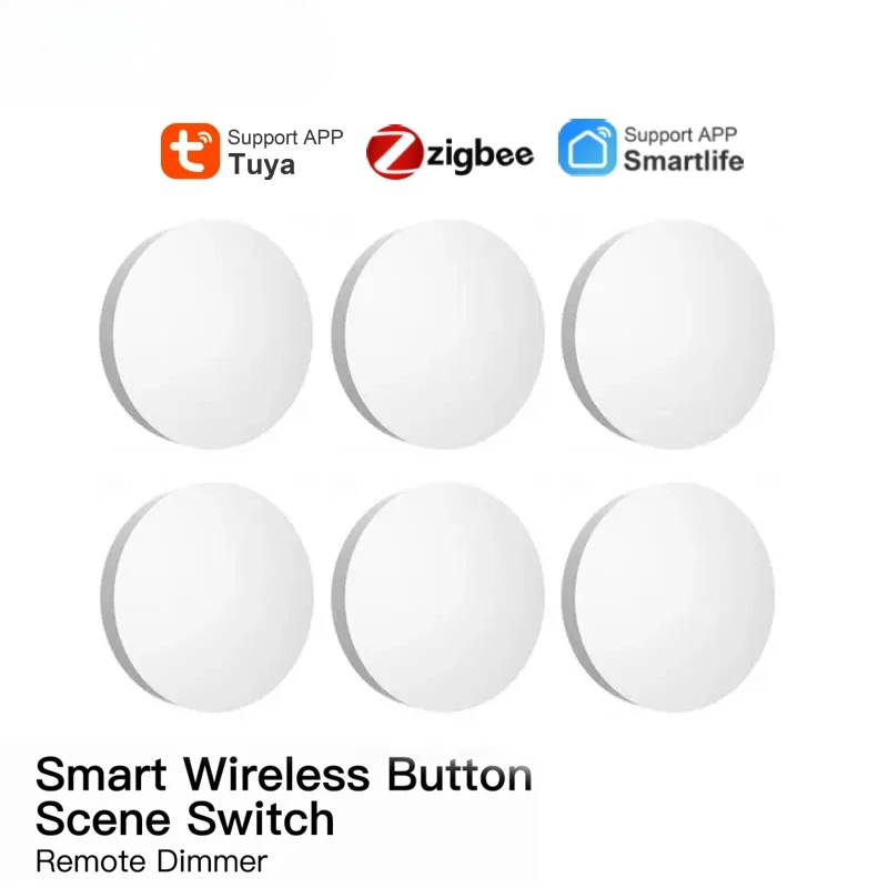 Tuya ZigBee3.0 Wireless Remote Switch Button One Click Controller 3 in 1 Multi-scene Linkage Smart Scene Switches Smart LIfe App