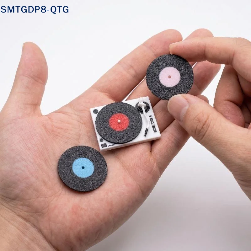Hot 1Set Mini Dollhouse Player Mini CD Record Set Bedroom Living Room Miniature Scene Mode
