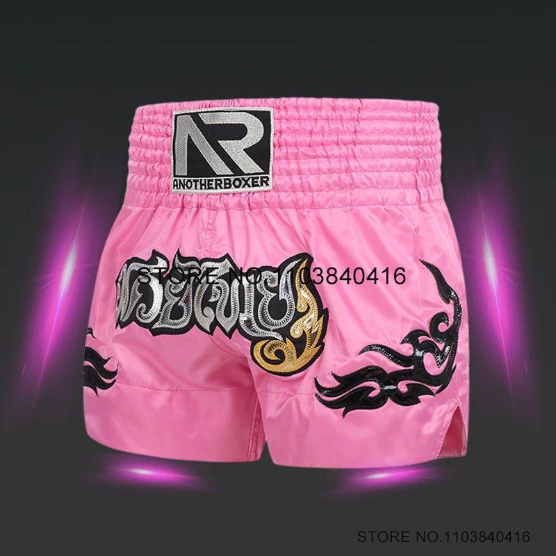 

Muay Thai Shorts Women Boxing Shorts Men Child Grappling Fighting Kickboxing Pants Pink Gym Martial Arts MMA Boxing Team Clothes