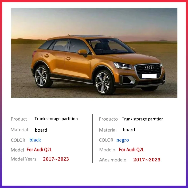 For Audi Q2L 2017~2025 2018 2019 2020 Car Thickening Trunk Storage Partition Multifunction Storage Box Auto Interior Accessories