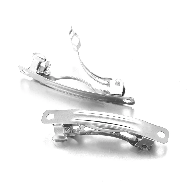 10pcs Iron French Barrette Style Spring Hair Clips Base Clip Blank Width Setting Bow Hairpin Supplies For Jewelry Making