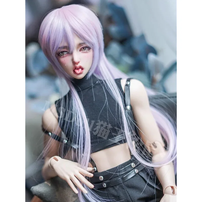 Parrucche per bambole BJD Capelli lunghi per 1/3 1/4 1/6 MSD MDD YOSD Accessori per capelli Parrucca sfumata per bambola nera (senza bambola)