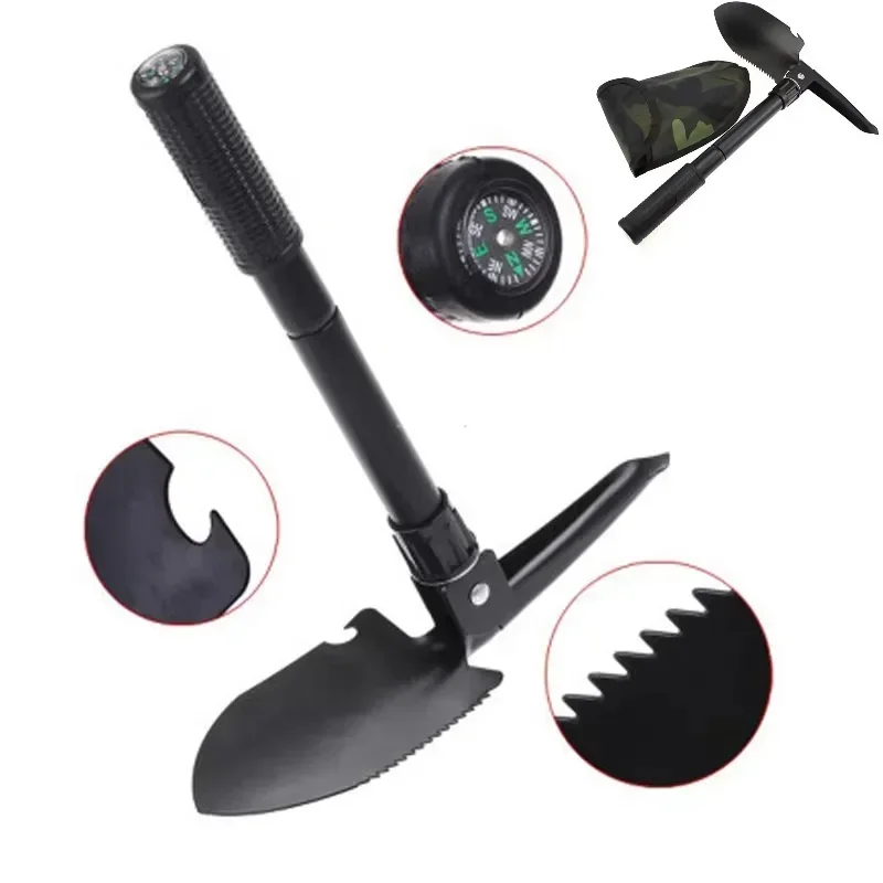 Multifunctional Folding Shovel Mini, Outdoor Survival Metal Digging Tool Portable