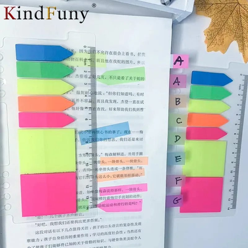 

KindFuny 140 Sheets Transparent Sticky Notes Self-Adhesive Annotation Books Bookmarks Memo Pad Index Tabs Stationery