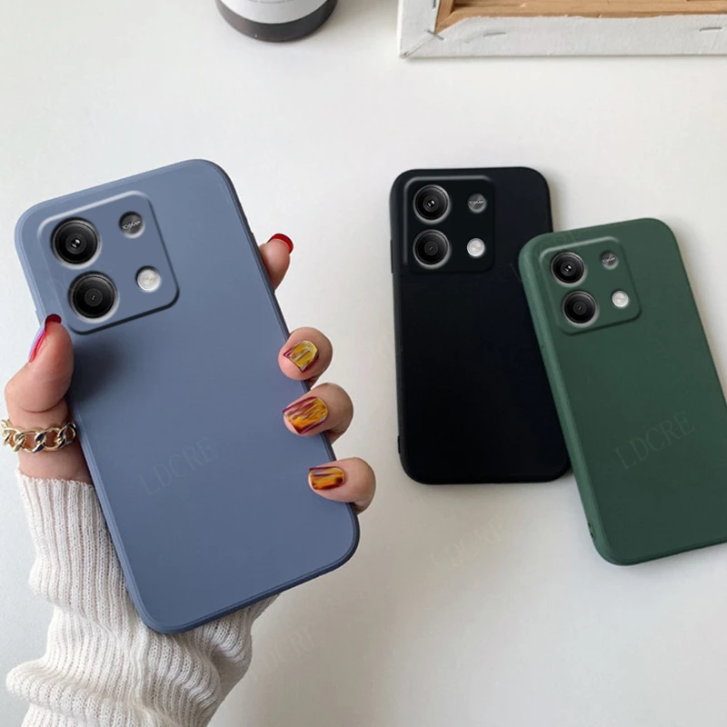 샤오미 레드미 노트 13 케이스 커버, 레드미 노트 11S 11 12 13 프로 플러스 5G 카파스 백, 액체 실리콘 소프트 펀다 레드미 노트 13