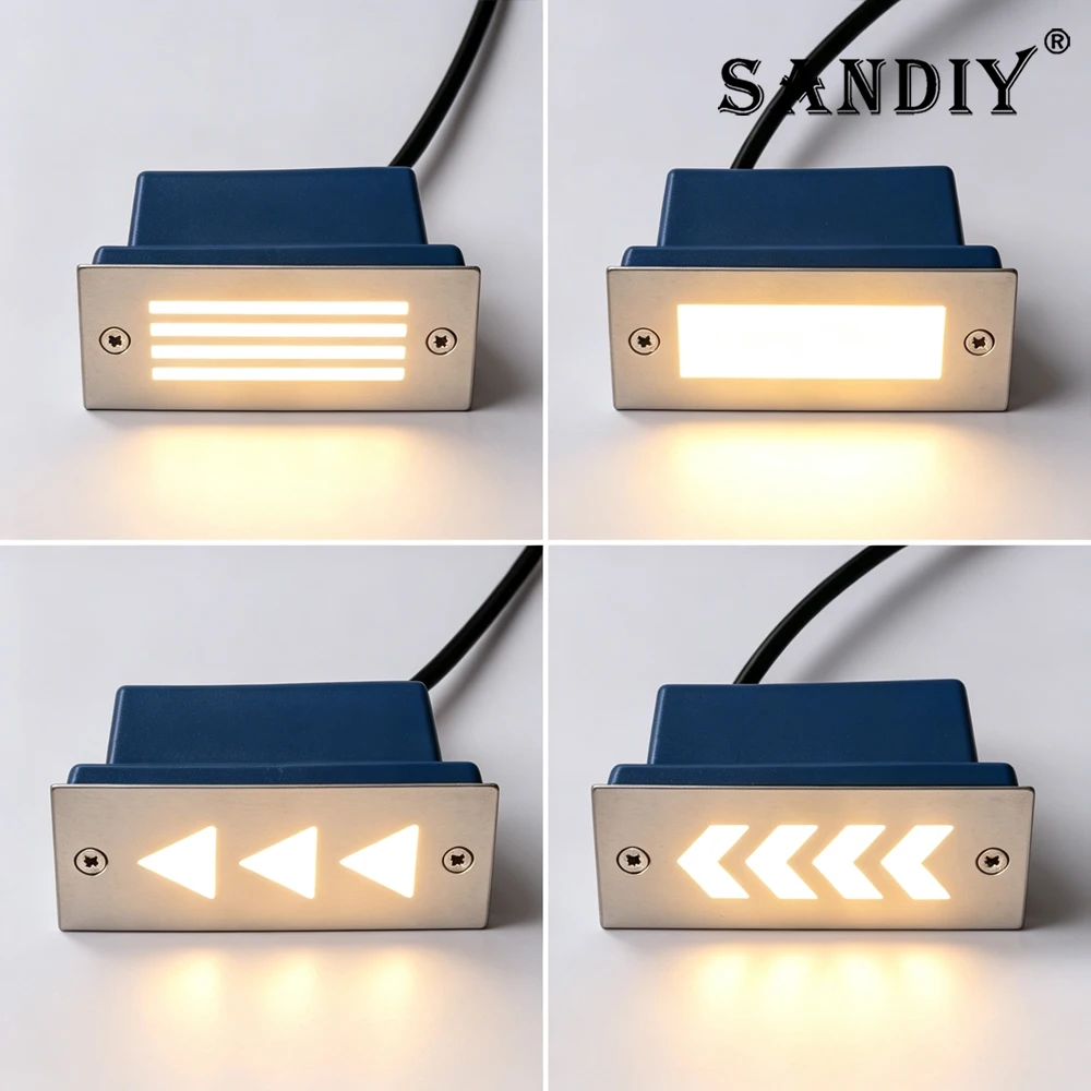LED Embedded Wall Lamp Corner Entrance 2w/4w Stainless Steel Waterproof Foot Step Stepping Lamp