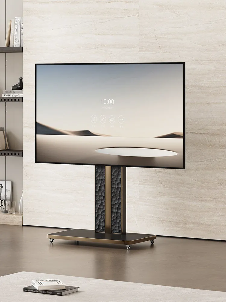 & Movable Height Adjustable TV Floor Stand with Universal Casters Fit 50 to 100 Inch LCD LED Screen TV Cart