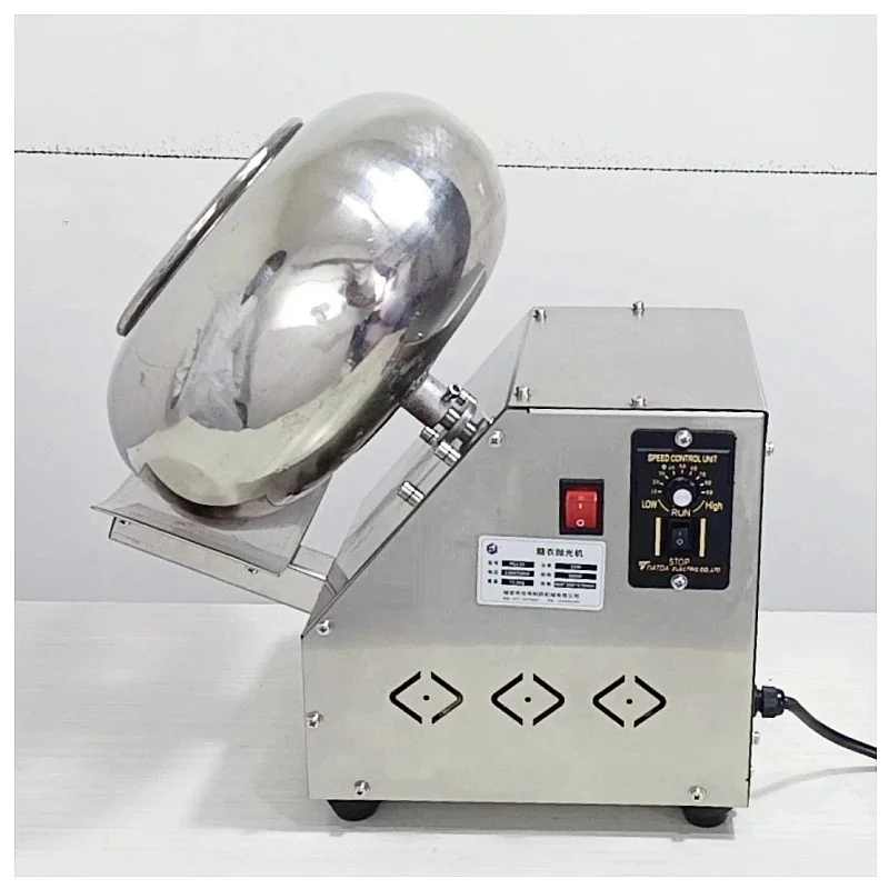 2-3KG/H Electric Peanut Sugar Coating Machine Stainless Steel Chocolate Coater Rounding Pills Film Coating Polishing Machine30CM