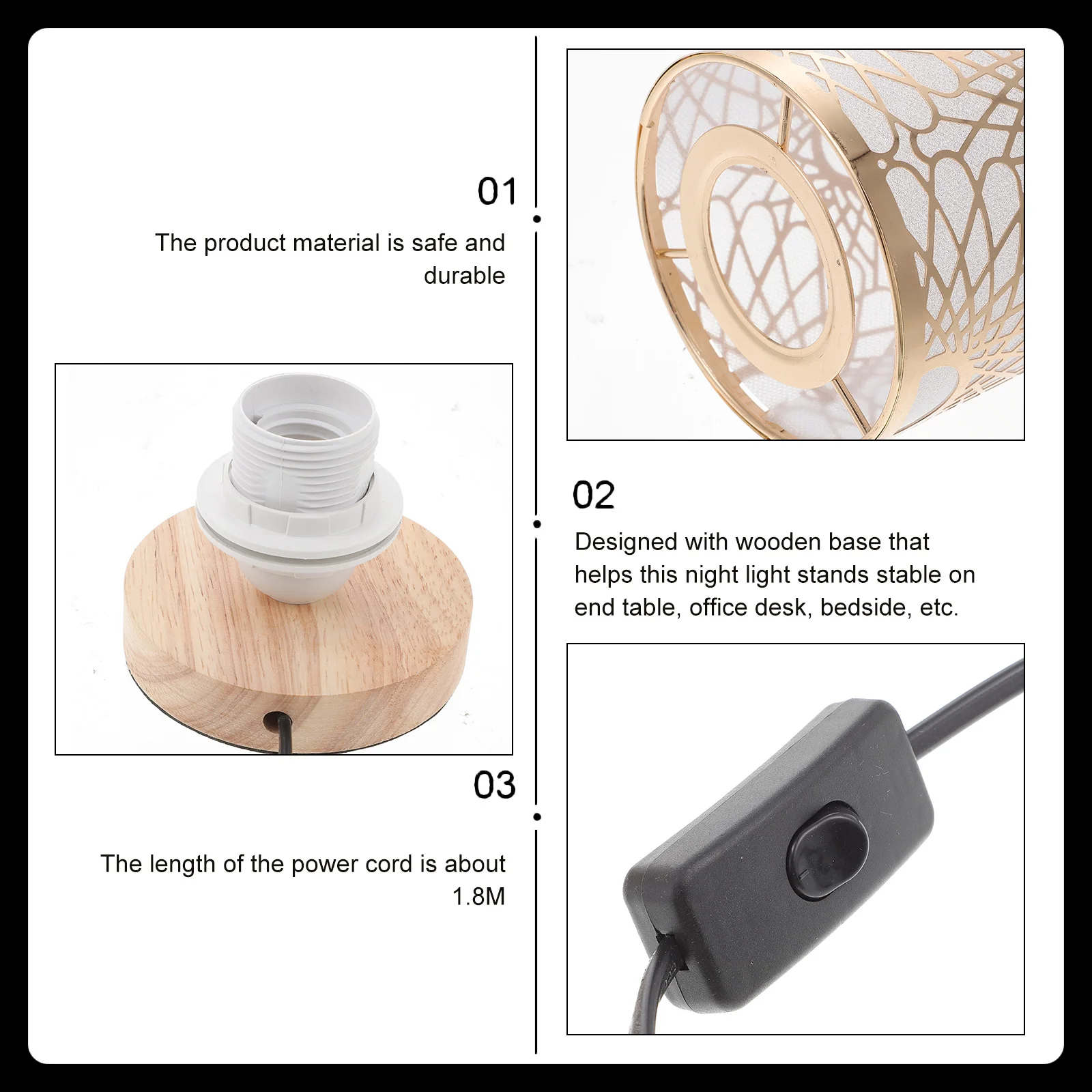 

Modern Wooden Base Table Lamp Warm Atmosphere Bedroom Decor Mini Desk Nightst Lamp For Living Room Study Office Hotel Small