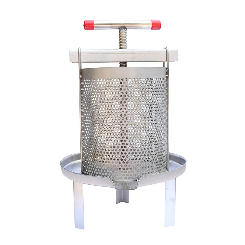 Manual Beewax Honeycomb Presser Stainless Steel Honey Extractor Fruit Wine Press Nature Juice Make  Machine Beekeeping Equipment