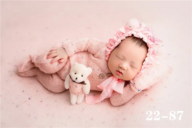 4pcs/Set Newborn Photography Props Newborn Boy Girl Romper Hat Baby Romper Bodysuits Outfit Photography Props Clothing