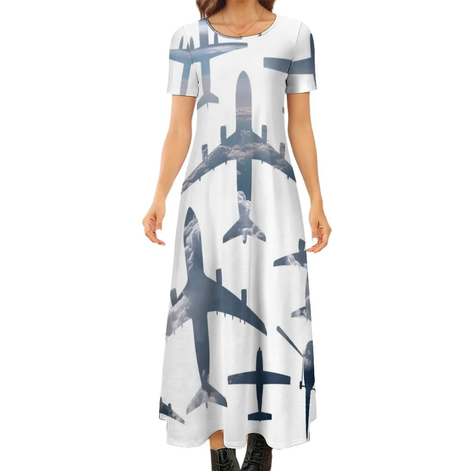 

start talking about airplanes Round Neck Short Sleeve Dress ladies dresses for special occasions fairy dress