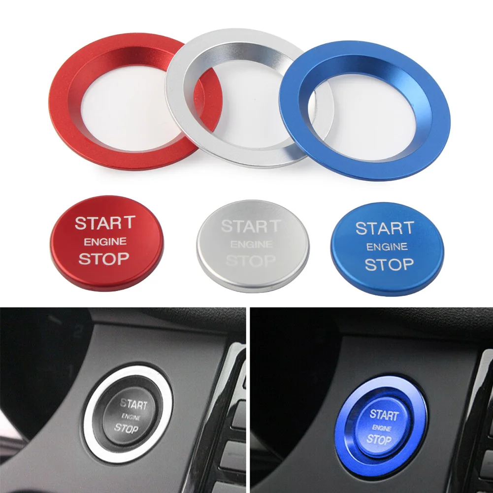 CNC Keyless Engine Start Button w/ Ring Decoration For Jaguar XF XJ XE F-Pace F-Type For Range Rover Evoque Sport etc.