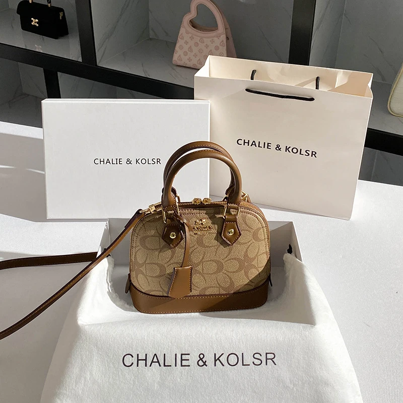 

Vintage light-luxury shell handbag, high-end commuter bucket bag