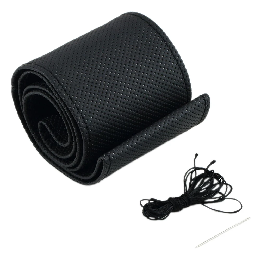 Pelz Lenkrad Abdeckung Für Auto Universal 38 cm Geflochtene Auto Lenkrad Schutz Abdeckung Leder Anti Slip Innen Teile – Detail 4