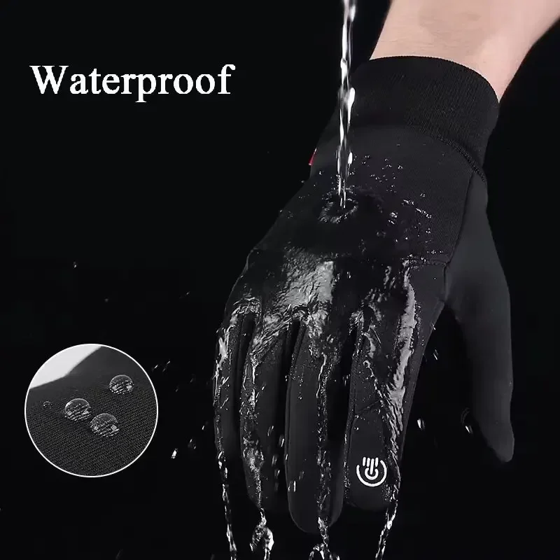 Autumn Winter Men Women Gloves Touch Screen Waterproof Windproof Gloves Outdoor Sports Warm Thermal Fleece Running Ski Gloves