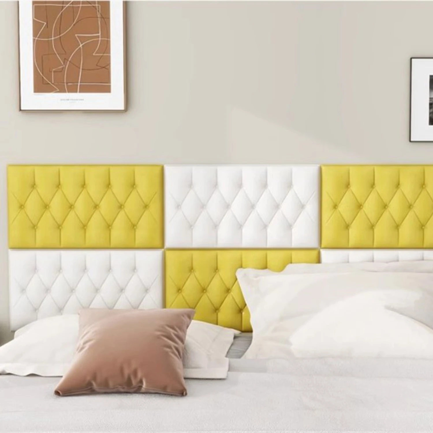 3D Textured Wall Stickers 7 Pieces - Household Anti-Collision Bedroom Living Room Self-Adhesive Soft & Comfortable Wallpaper