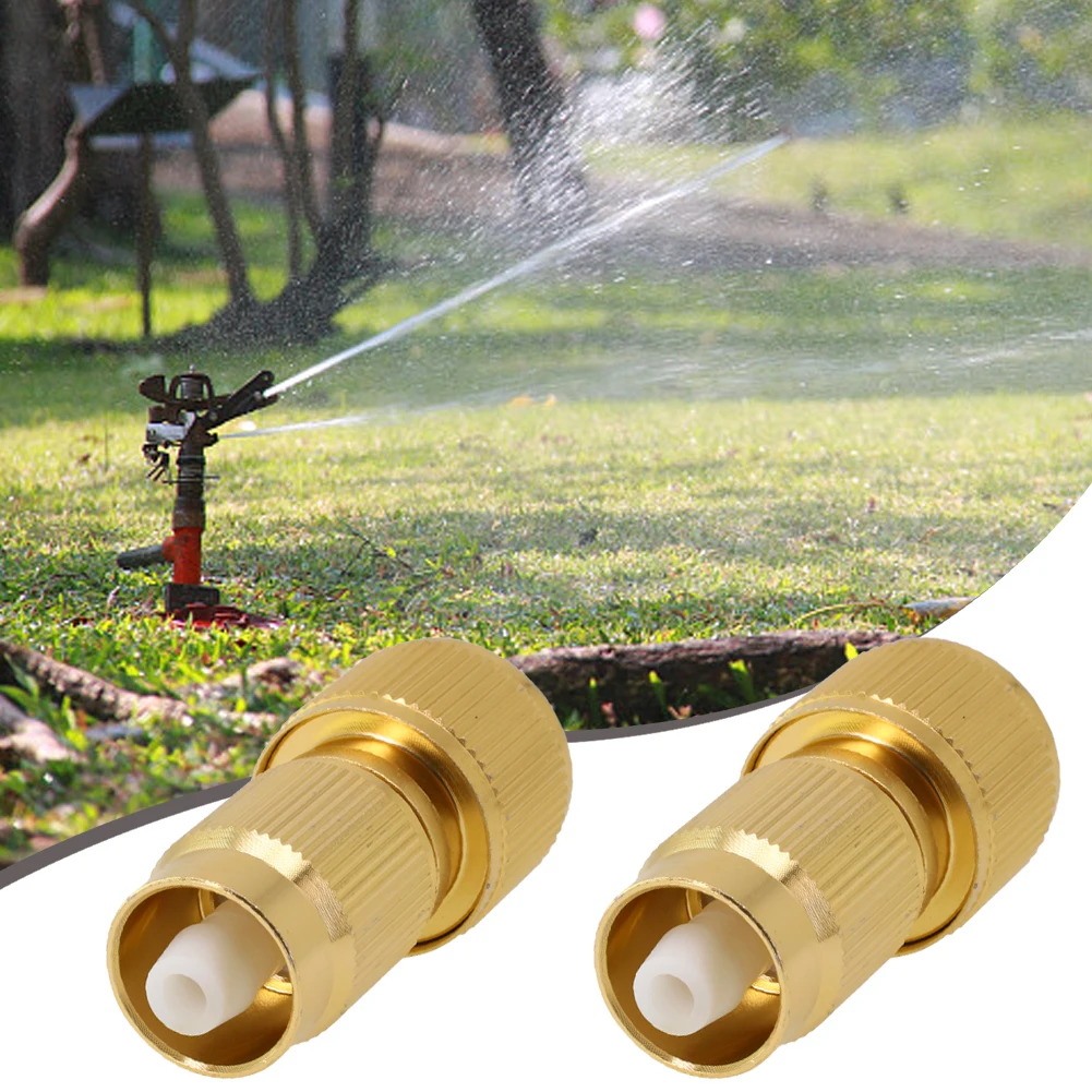 2pcs Expandable Hose Repair Adapter Brass Garden Hose Connector for Use with Various Watering and Irrigation Accessories