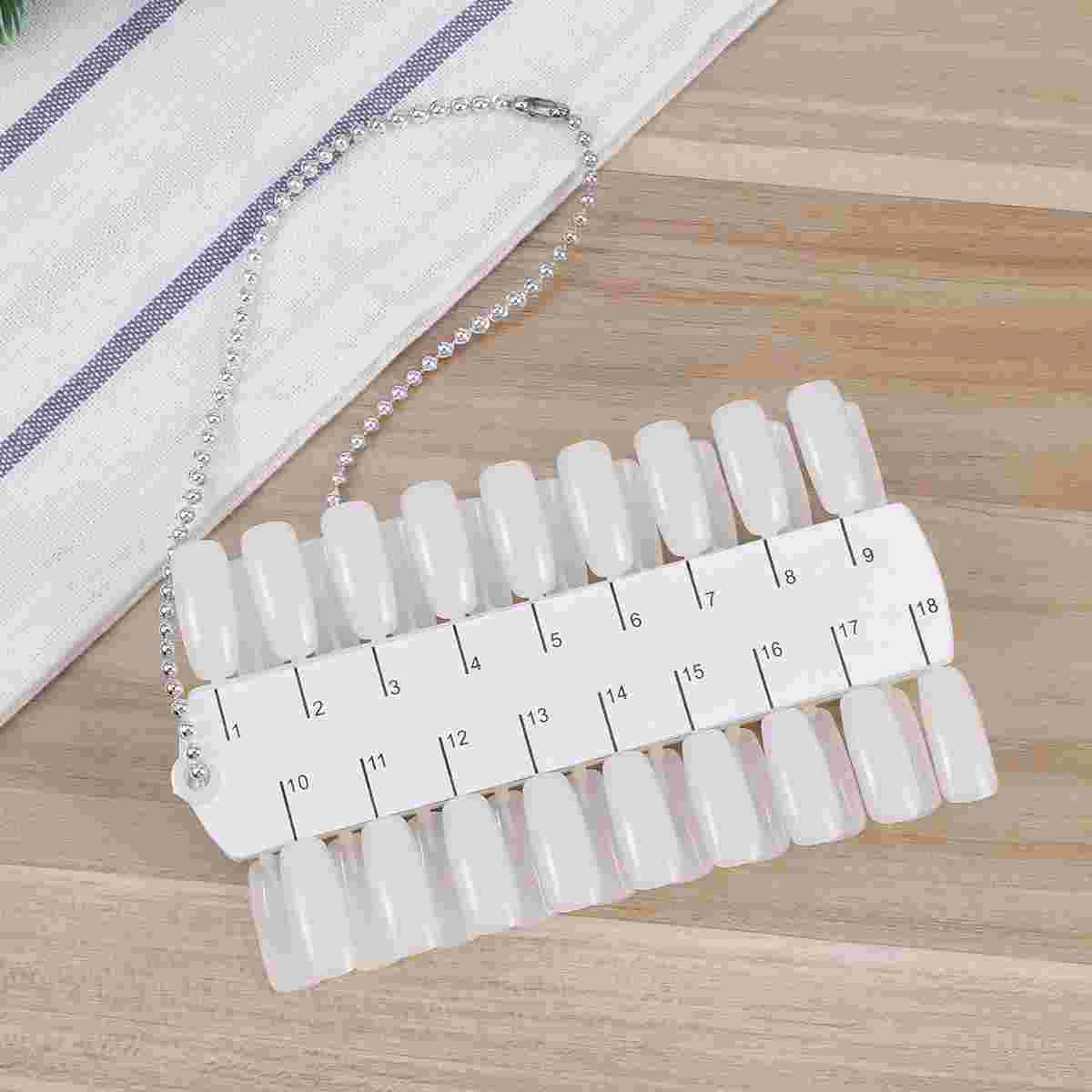 3pcs Nail Tool Nail Color with A Chain Transparent Acrylic False Nail Board Nail Tips Nail Polish Display Board Polish Display P