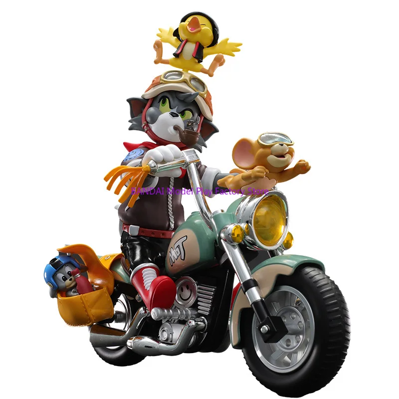Auf Lager 52TOYS 1/12 klassische kurze animierte Serie TOM JERRY Katze Maus Retro Motorrad 6in 18CM komplettes Set Figuren Modell