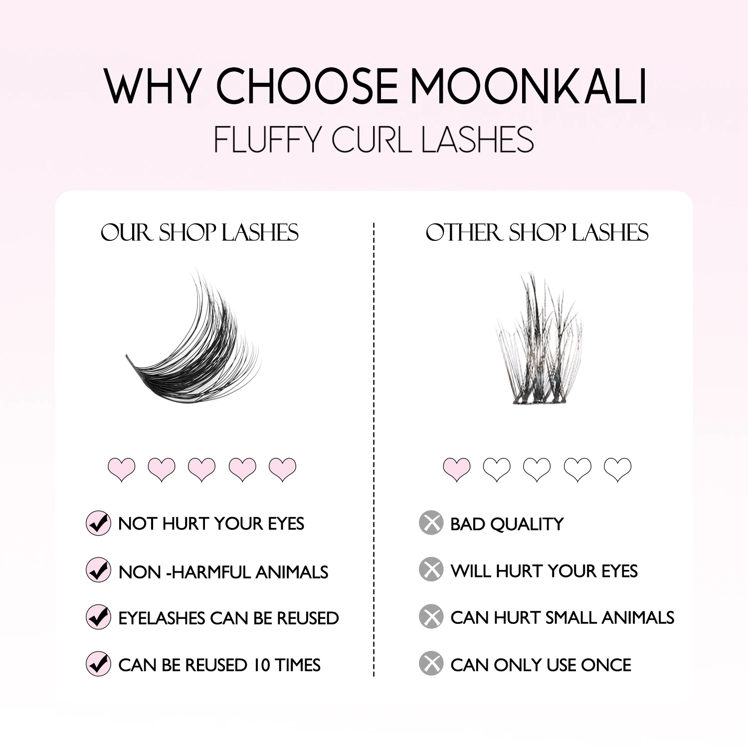 MOONKALI مجموعات الرموش الطبيعية 40P 80P 100P جلدة حجم رمش تمديد عدة رموش سميكة ماكياج