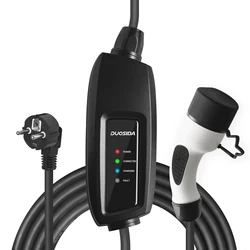 DUOSIDA-Chargeur EV Portable EVSE, Boîtier Mural Mobile, J1772 Type 1, Type 2, 16A, 6m, 10m, 3,5 kW, 220 Volt, Chargement de Voiture Électrique pour la Maison