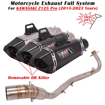 Motorcycle exhaust for KAWASAKI Z125 pro 2015 - 2023 Moto escape front link pipe full system modified muffler with DB Killer