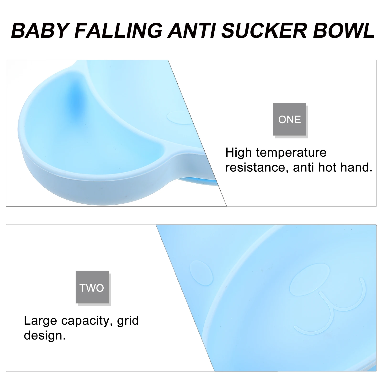 

Cartoon Bear Suction Bowl Silicone Baby Dish Complementary Food Tableware Non Slip Toddler Blue High Capacity Safe Durable