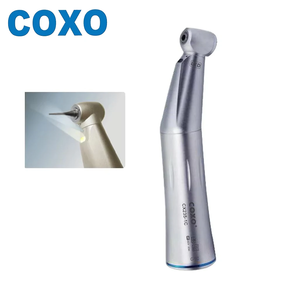 

COXO Dental Fiber Optic Low Speed Handpiece Push Button Internal Water Spray E Type CX235-1C Fit NSK KAVO Dental Tools